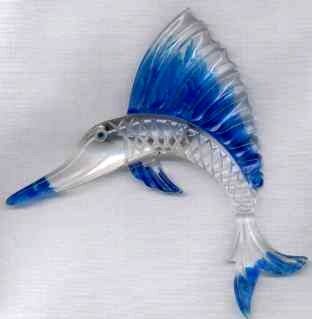 BP20 tinted lucite sailfish pin